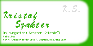 kristof szakter business card